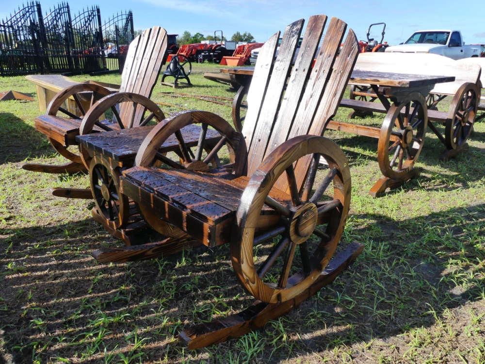 #382G - Wagon Wheel Rocking Chair | DeMott Auction