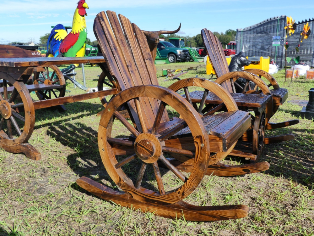 #382E - Wagon Wheel Rocking Chair | DeMott Auction
