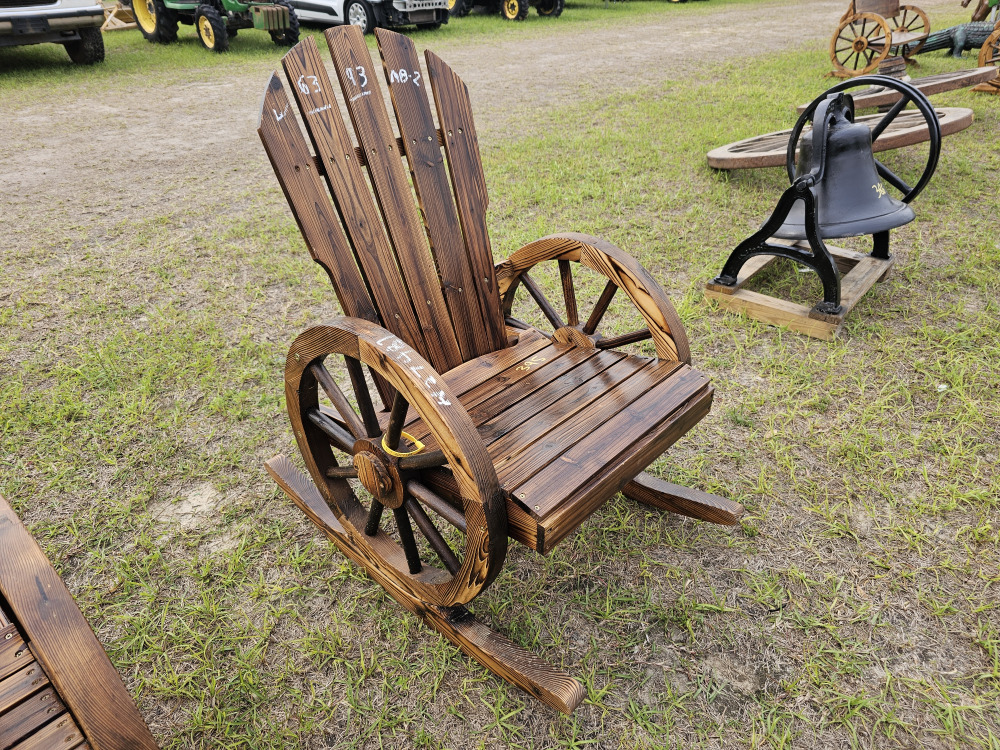395 Wooden Rocking Chair DeMott Auction
