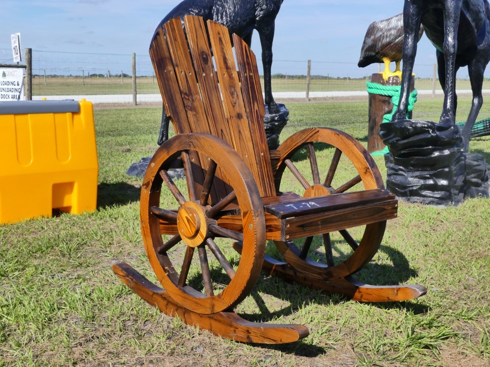 #2187A - Wagon Wheel Rocking Chair | DeMott Auction