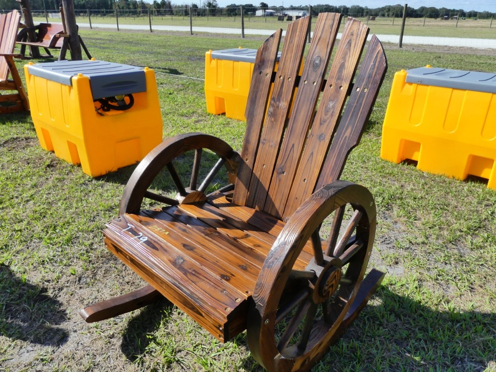 #2187A - Wagon Wheel Rocking Chair | DeMott Auction