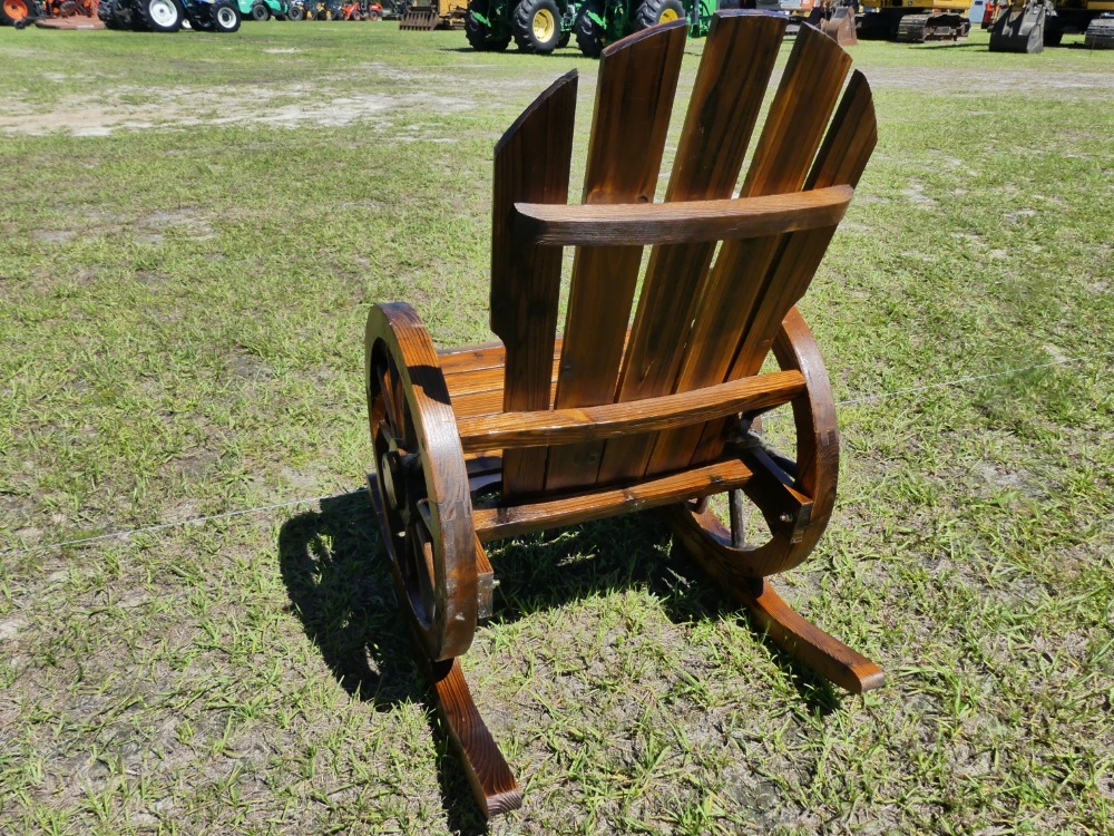 Wood Wagon Wheel Rocking Chair | DeMott Auction
