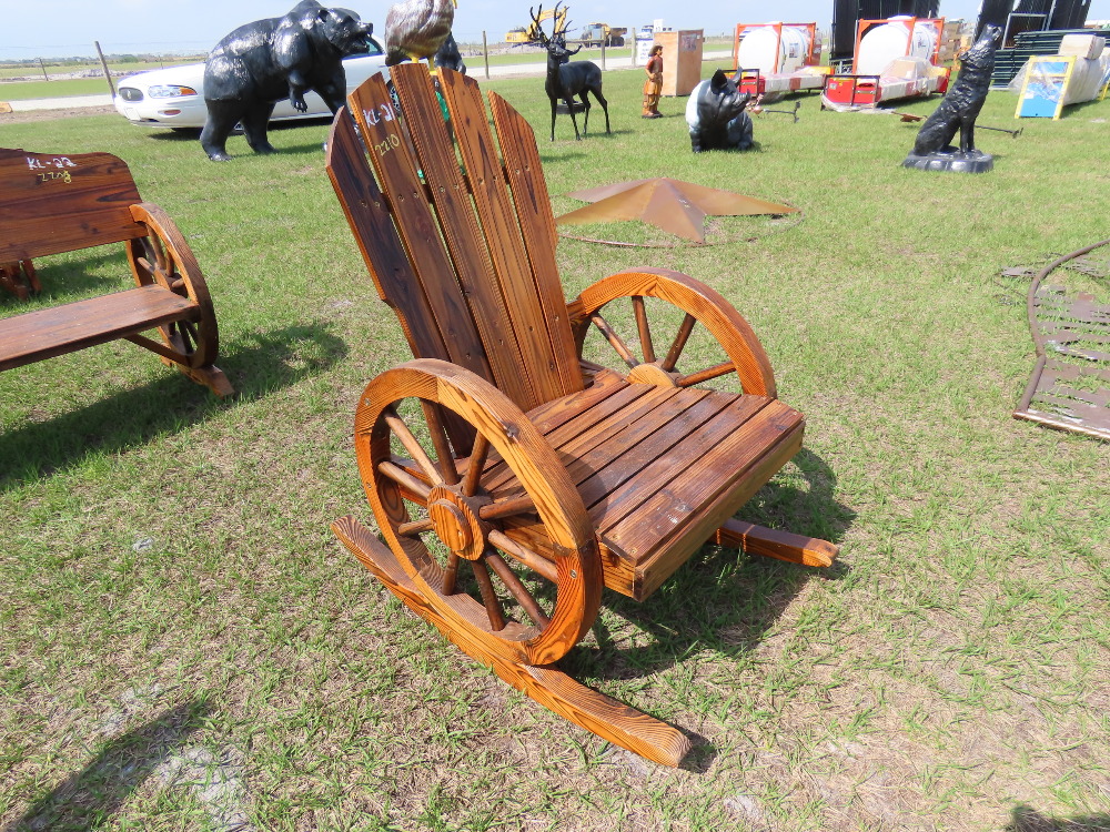 #2210 - Wagon Wheel Rocking Chair | DeMott Auction